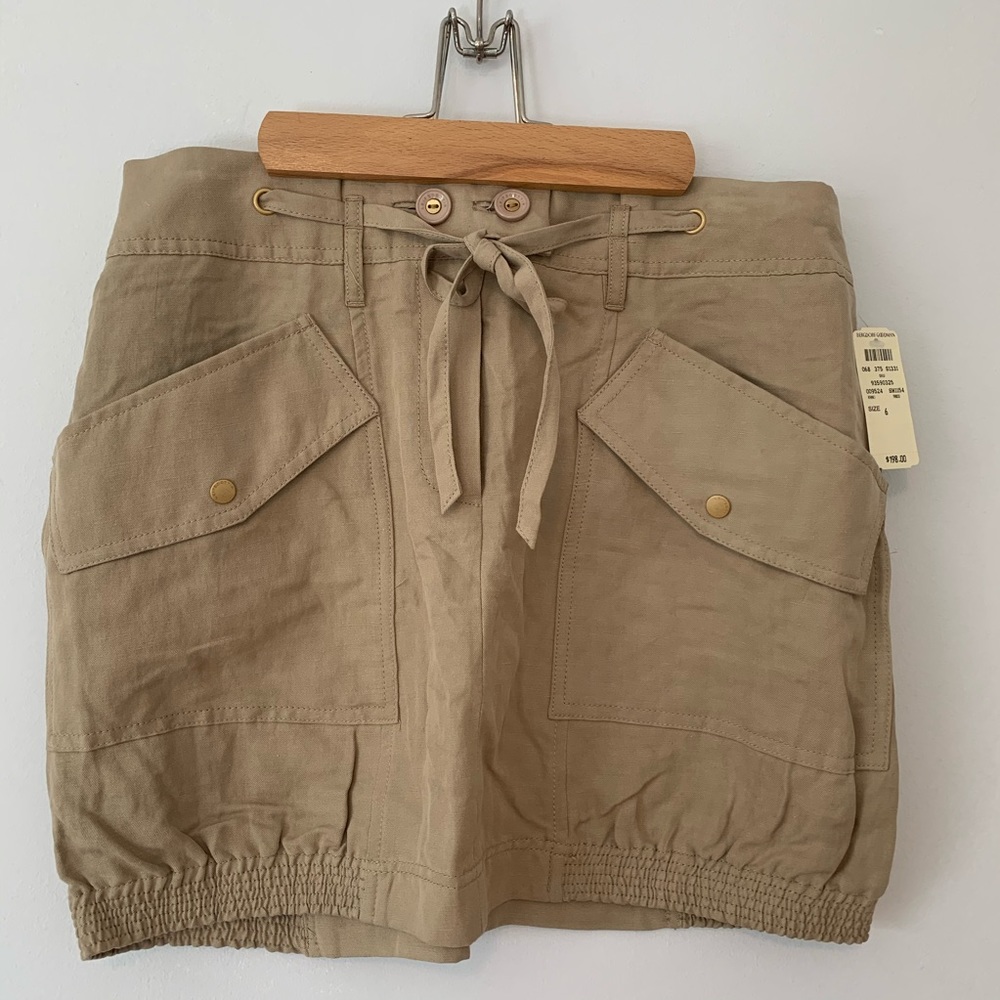 Leifsdottir Silk/Linen Tan Mini Skirt